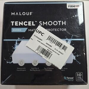 MALOUF Tencel Smooth QUEEN Mattress Protector Waterproof Hypoallergenic